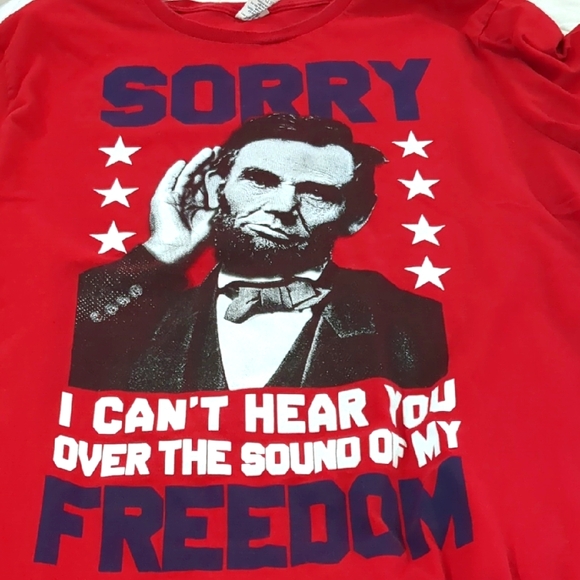Spirit Of America Other - Red Graphic Men's Shirt Spirit Of America Abraham Lincoln Freedom Tee Sz Lg
